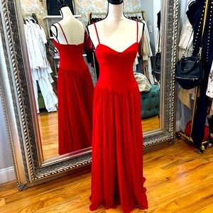 Red wide leg jump suit